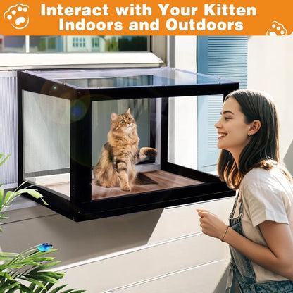 Outdoor Sunbathing Window Box Cat Enclosure