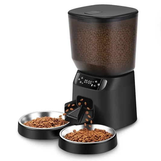 Two Cats Double Automatic or Timed Food Dispenser.