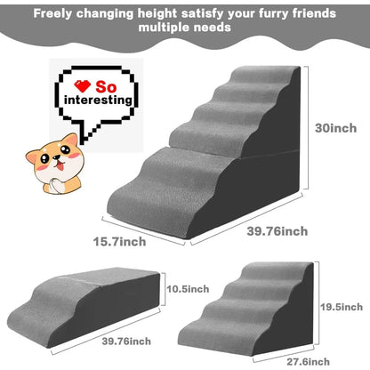 6 Step Pet Stairs for High Beds 30-36 inches Tall