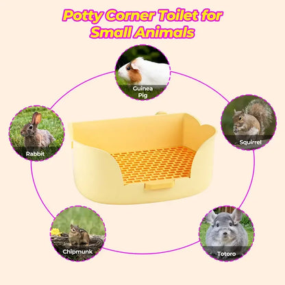 Rabbit, Hamster Litter Box, Potty Corner Trainer Toilet