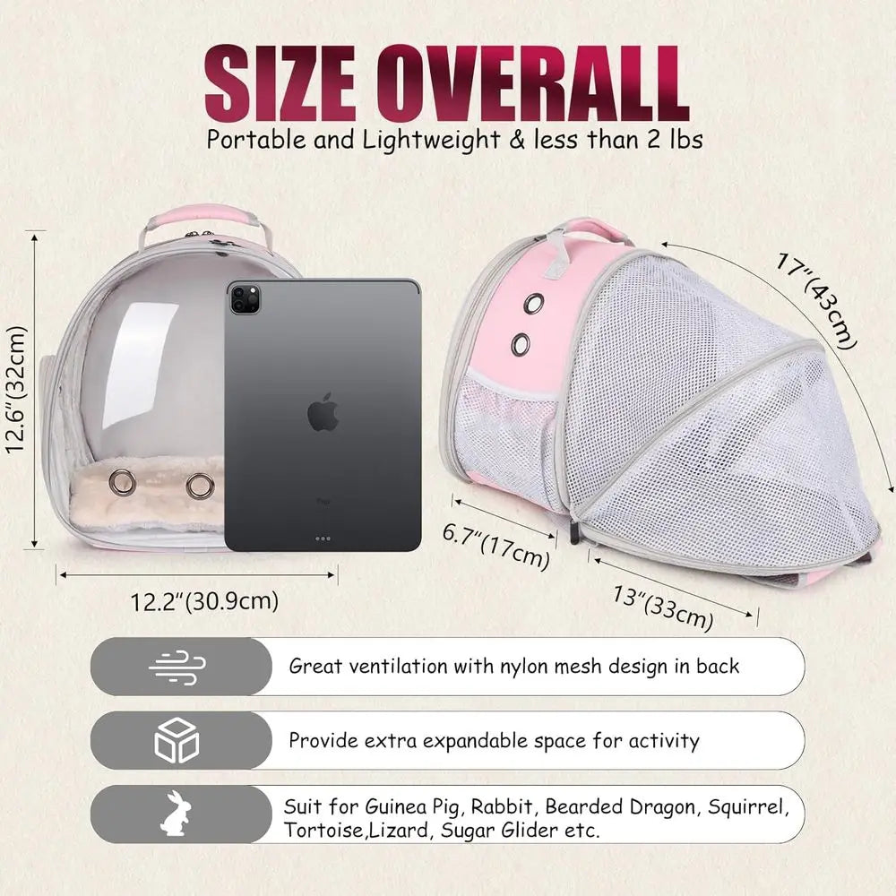 Expandable Portable Backpack Travel bag for Small Animals