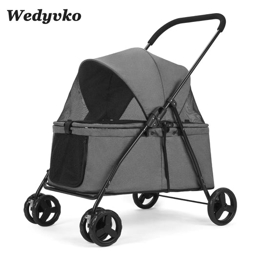 Small, Medium Pet Stroller 4 Wheels with Brakes
