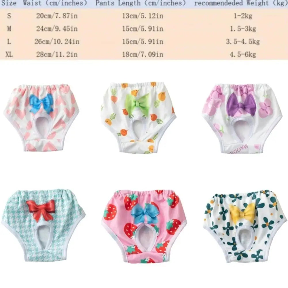 Washable Dog Pants Cartoon Print Leakproof & Breathable