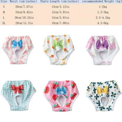 Washable Dog Pants Cartoon Print Leakproof & Breathable