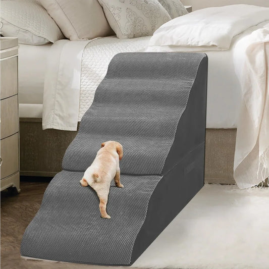 6 Step Pet Stairs for High Beds 30-36 inches Tall