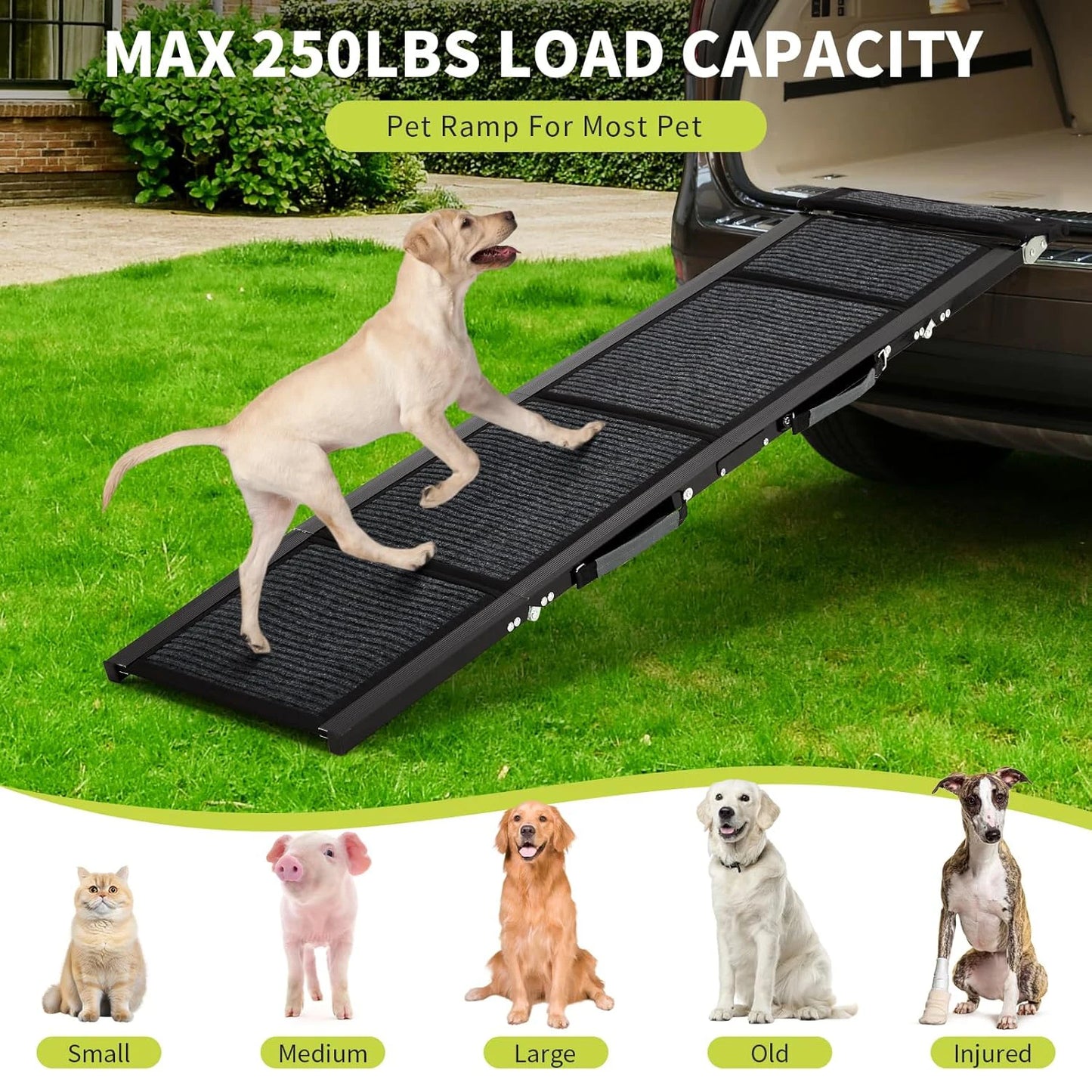 Folding Non-Slip Car Dog Ramp for Large Dogs