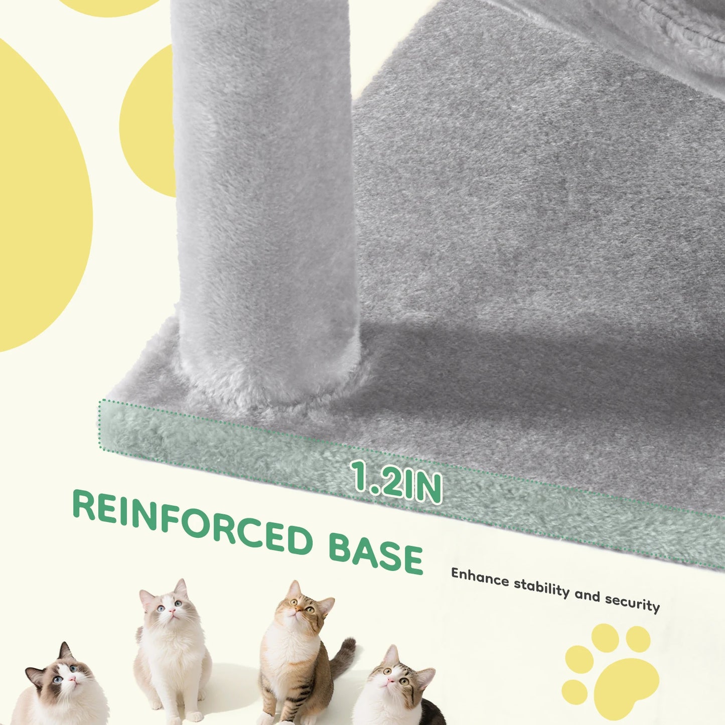 44In Cat Tree Tall Multi-Cat Climbing Scratching Tower