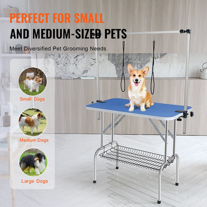 Foldable Pet Grooming Table Two Arms with Clamps