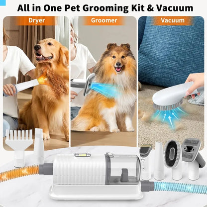 Dog Vacuum and Hair Dryer for Shedding & Grooming