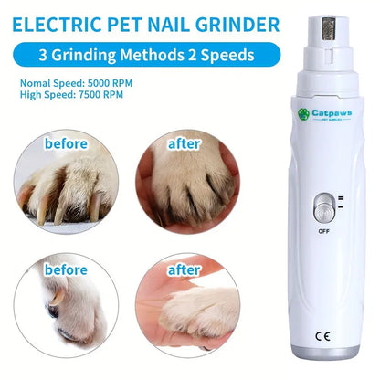 Professional Pet Paw Dog Nail Grinder Rechargeable Trimmer