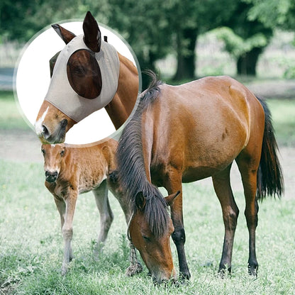Mesh Breathable Horse Face Mask for Fly & Ear Protection