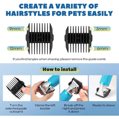 Pet Grooming Clippers 3-Speed Control Low Noise