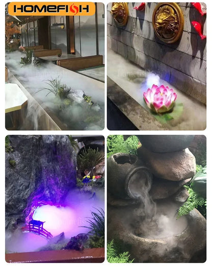 Fish, Pond Fountian Nebulizer with Colorful Lights.