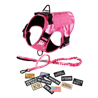 Military Pink Camouflage Dog Harness Large Medium Dogs