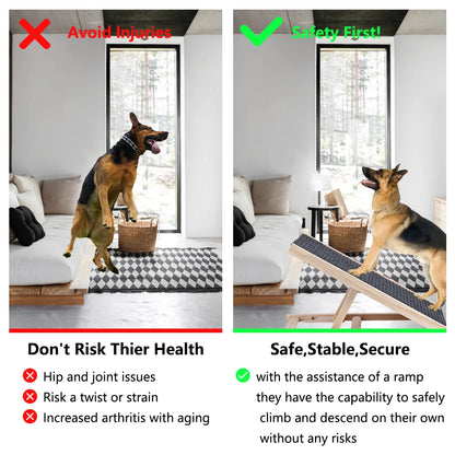 Lightweight, Adjustable Pet Dog Ramp Climbing Ladder
