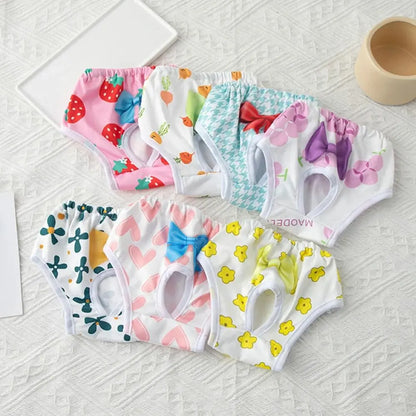 Washable Dog Pants Cartoon Print Leakproof & Breathable
