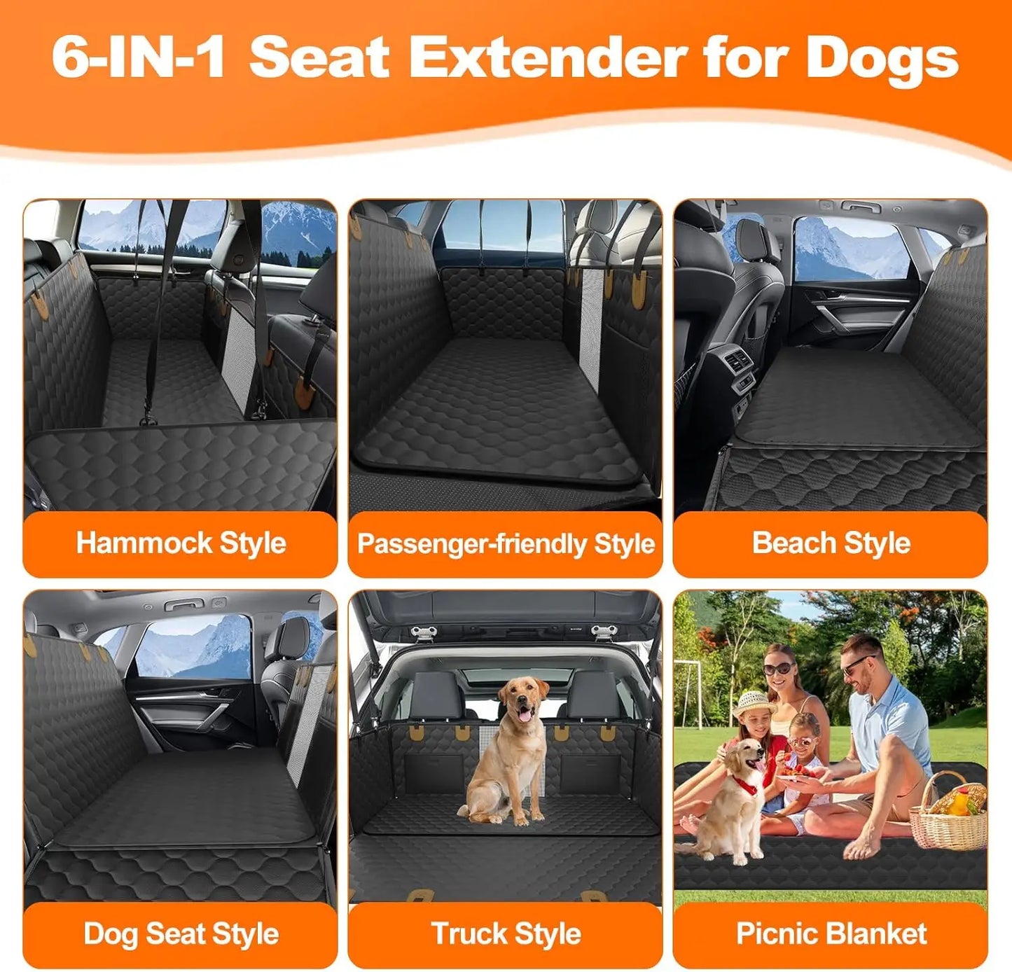 Waterproof Pet Travel Accessories Foldable Car Seat Protector