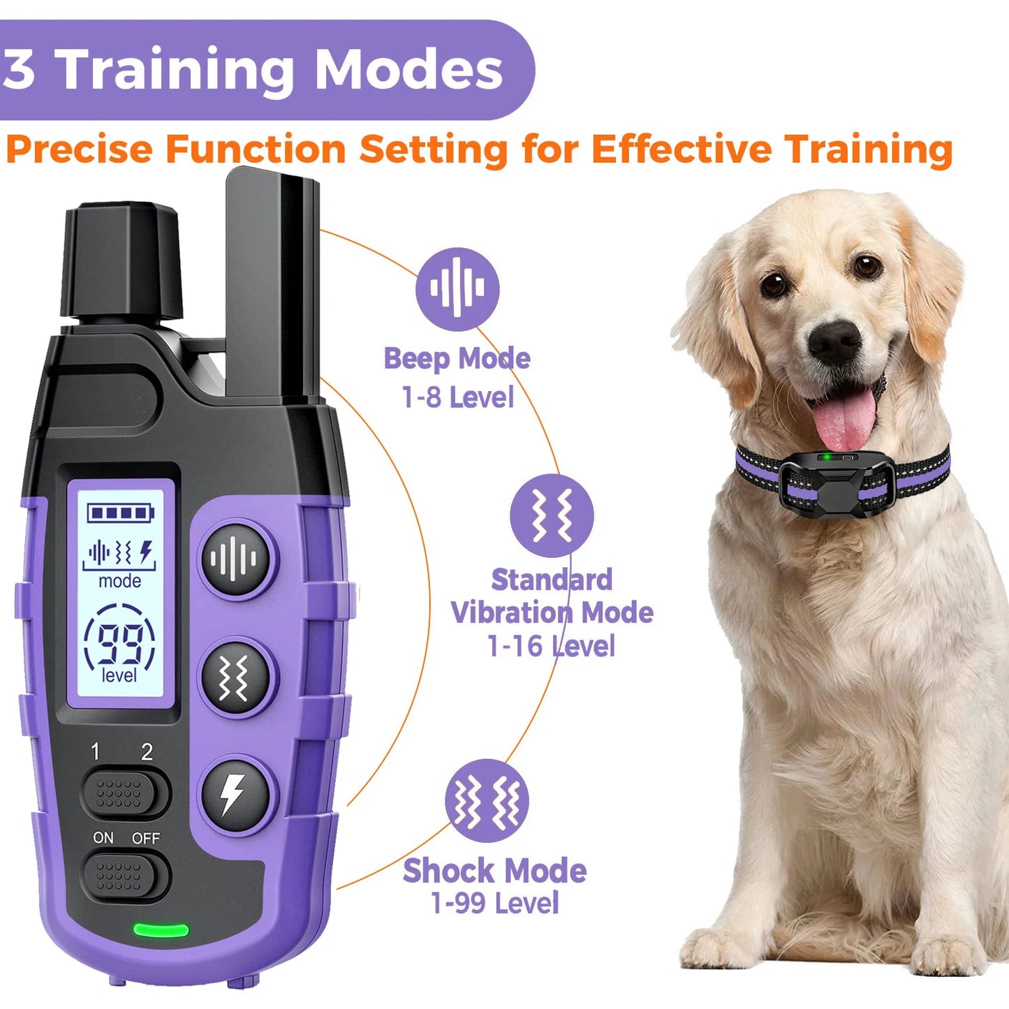 3300Ft Electric Waterproof Dog Training Collar Remote Control