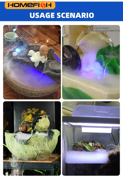 Fish, Pond Fountian Nebulizer with Colorful Lights.