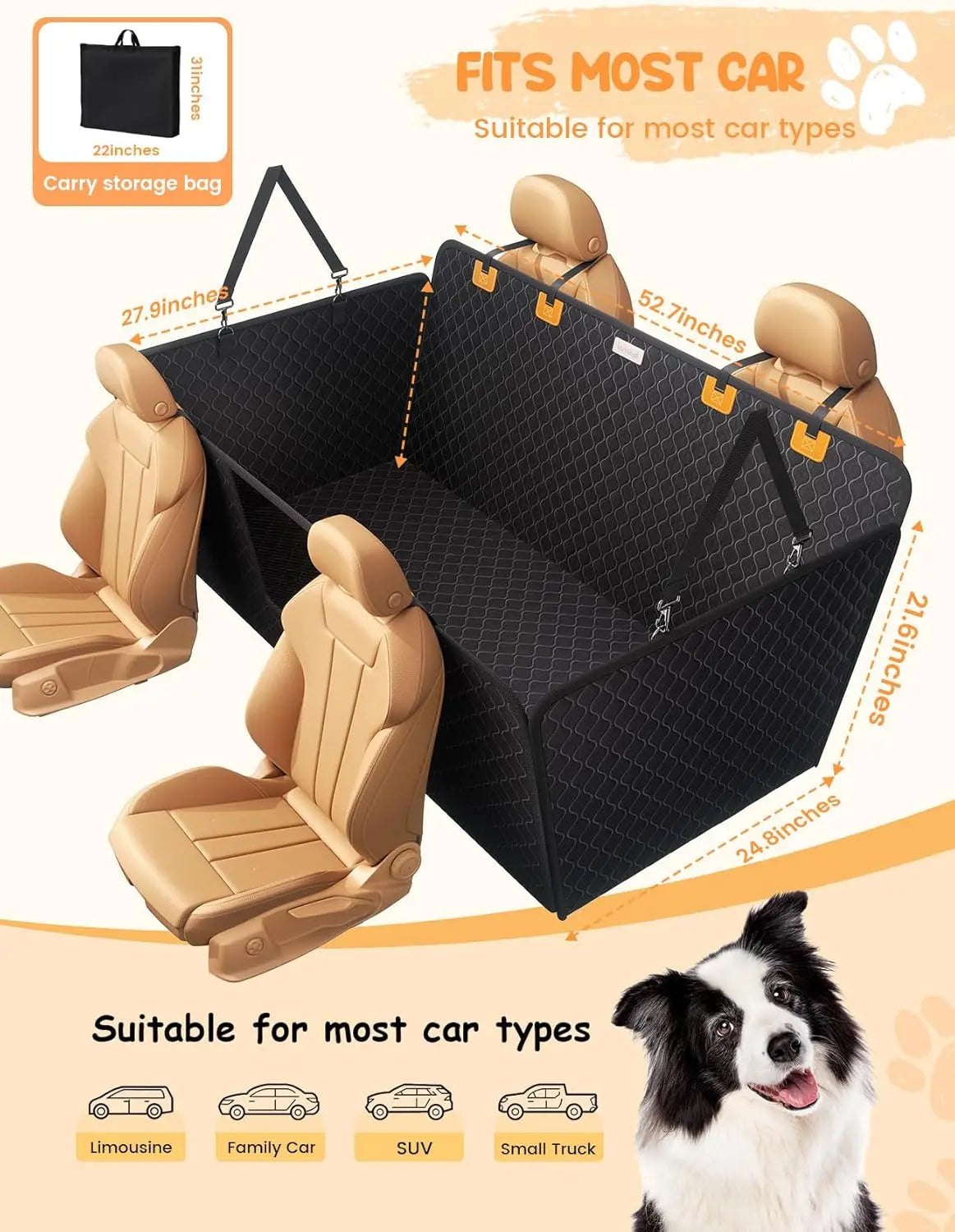 Waterproof, Anti-Rip Hard Bottom Seat Cover