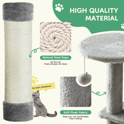 44In Cat Tree Tall Multi-Cat Climbing Scratching Tower