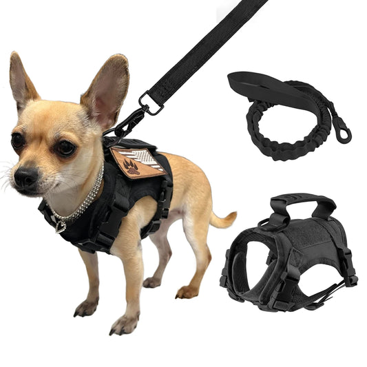 Tactical Puppy Harness Leash Set Small Dogs