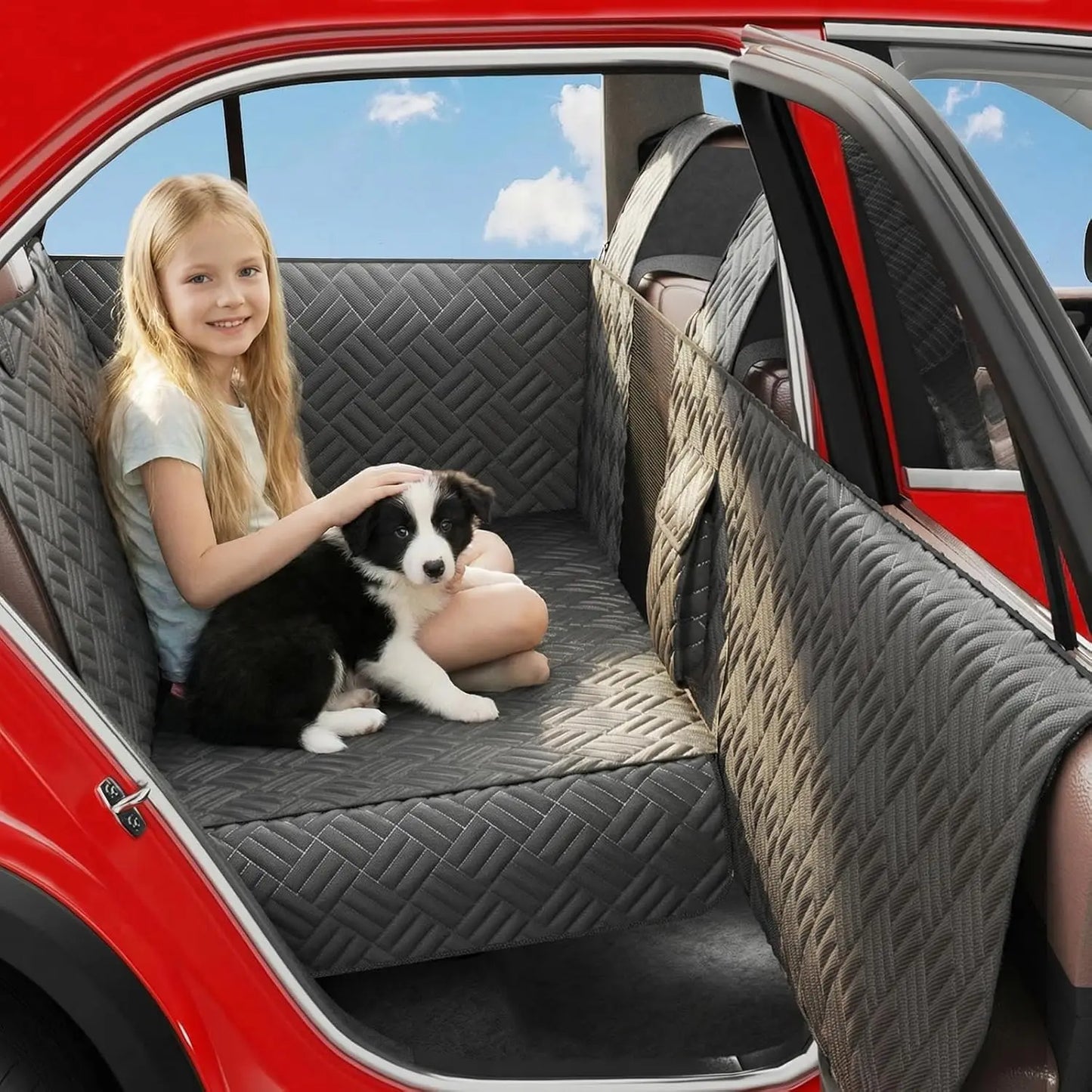 Waterproof Dog Car Seat Cover with Hard Bottom