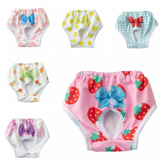 Washable Dog Pants Cartoon Print Leakproof & Breathable