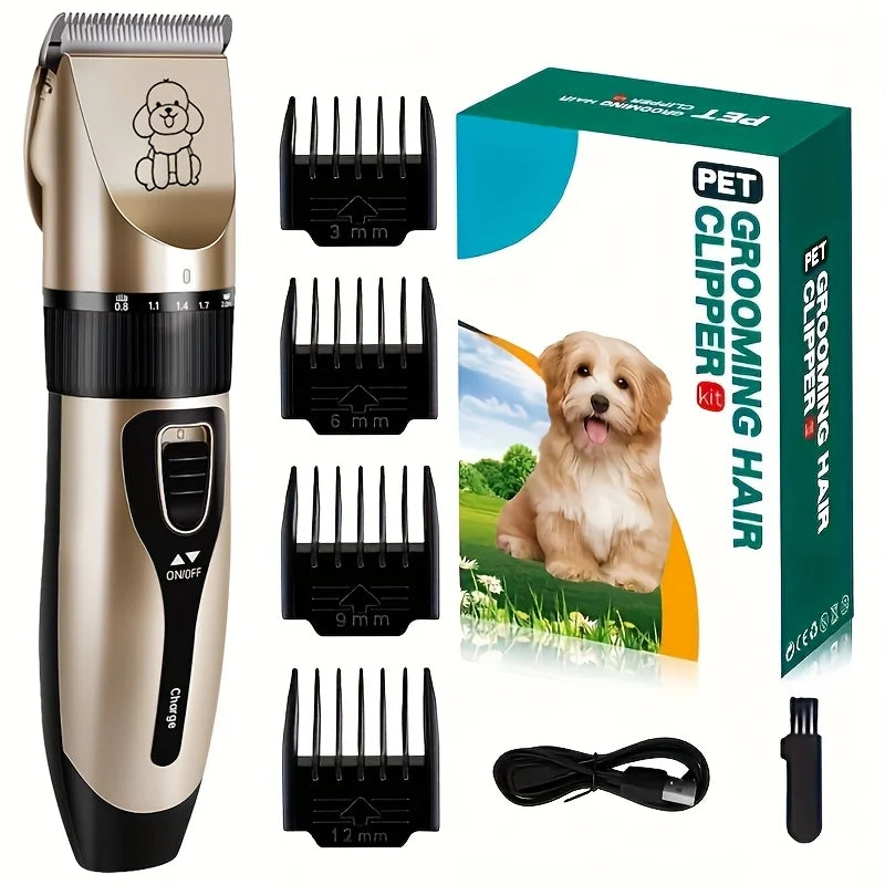 Low-noise professional USB rechargeable pet grooming tool set