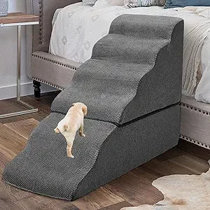 6 Step Pet Stairs for High Beds 30-36 inches Tall