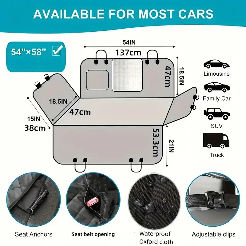 Rear Water & Scratch Proof Seat Cover for Pets