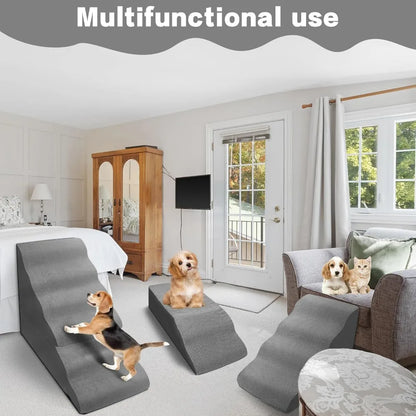 6 Step Pet Stairs for High Beds 30-36 inches Tall