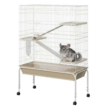 47/55 Inch Small Metal Animal Cage with Wheels