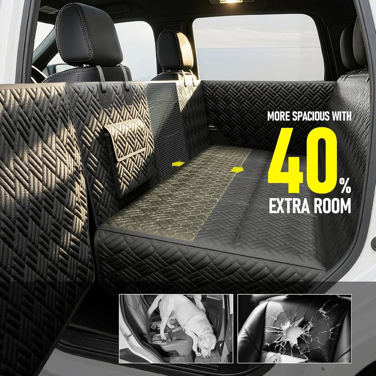 Waterproof Dog Car Seat Cover with Hard Bottom