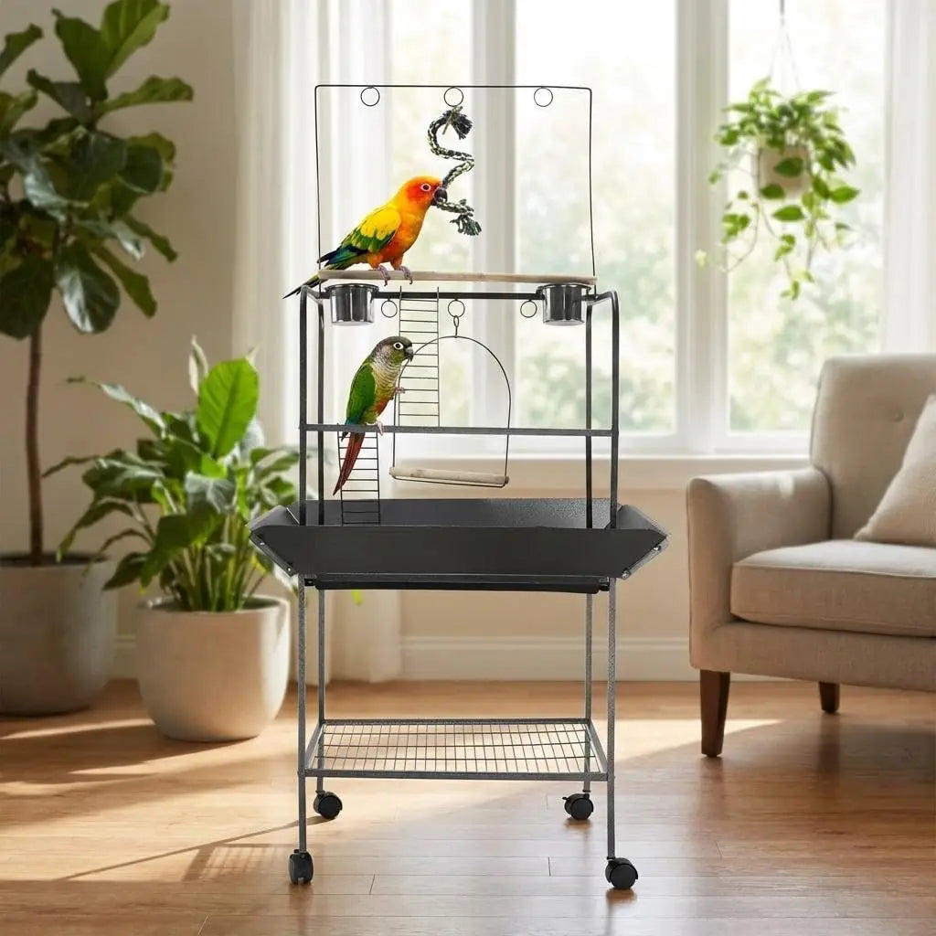 Indoor Outdoor Birds Playground Stand with Swing