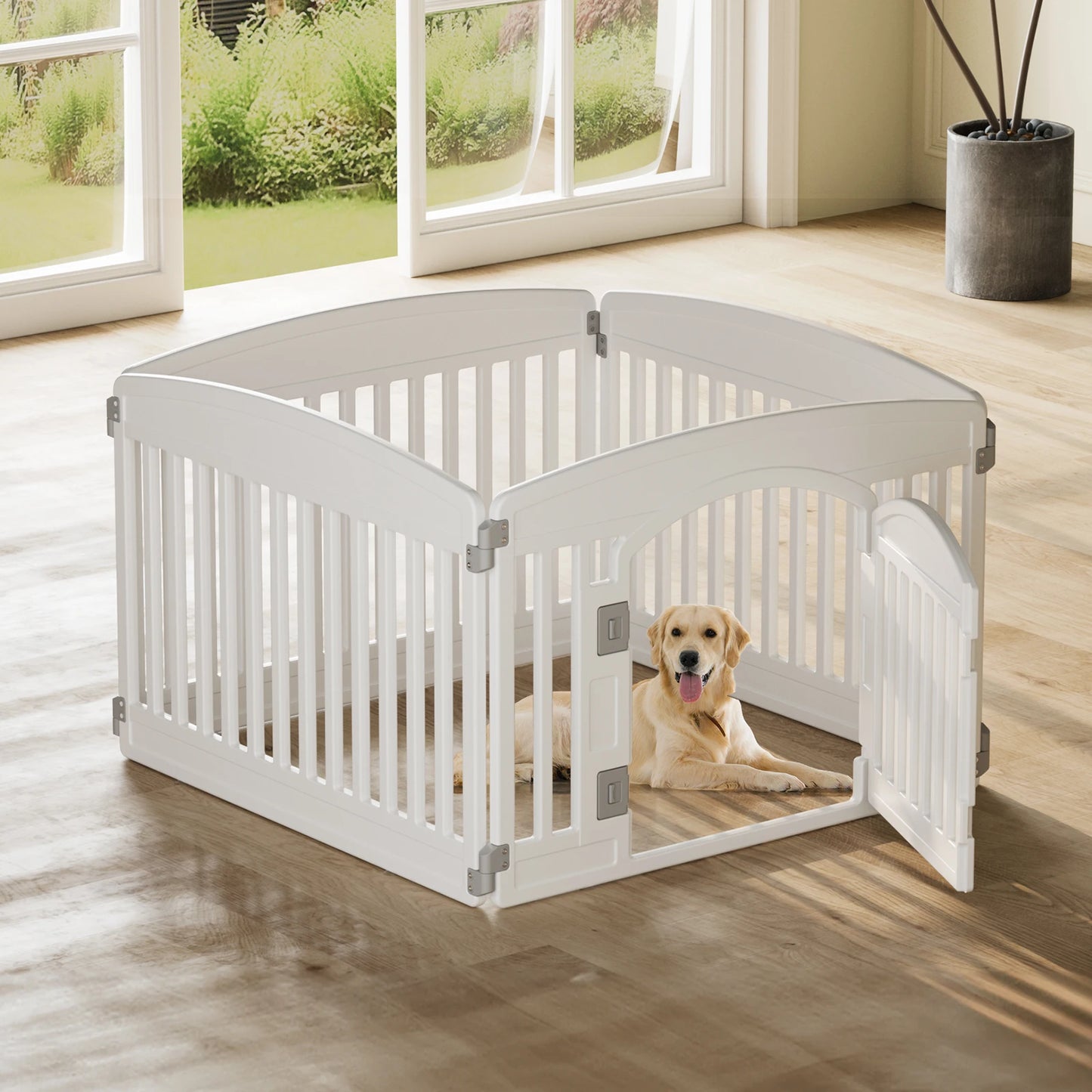 Plastic Dog Playpen 6 Panel 24IN Expandable Pet Fence