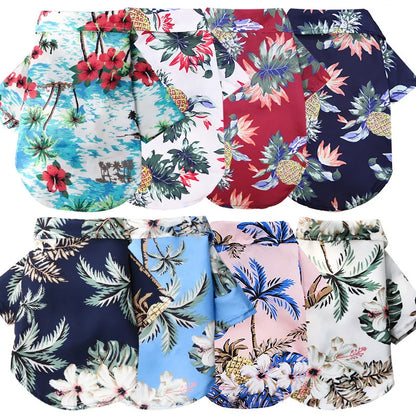 Hawaiian Style Summer Sand Beach Dog Shirts