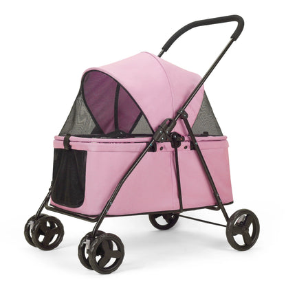 Small, Medium Pet Stroller 4 Wheels with Brakes