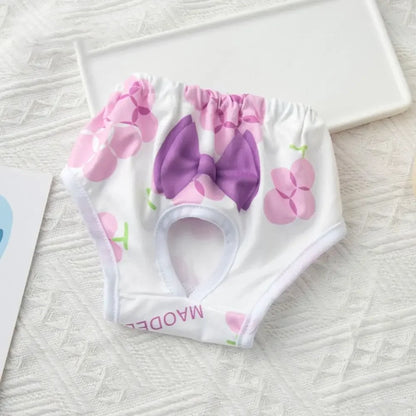 Washable Dog Pants Cartoon Print Leakproof & Breathable