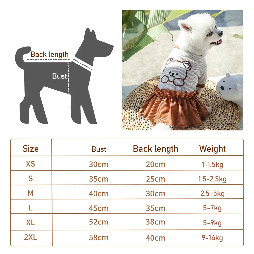 Spring Summer Dog Dress Pet Skirts
