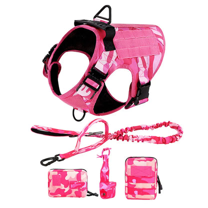 Military Pink Camouflage Dog Harness Large Medium Dogs