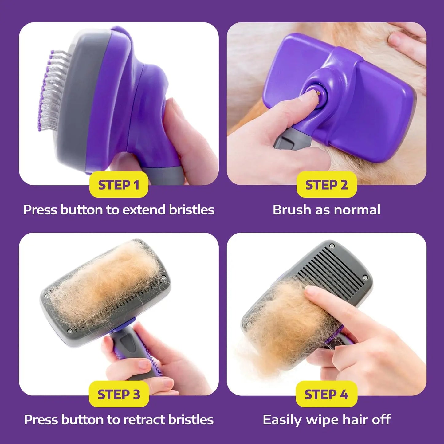 Self-Cleaning Slicker Shedding Brush