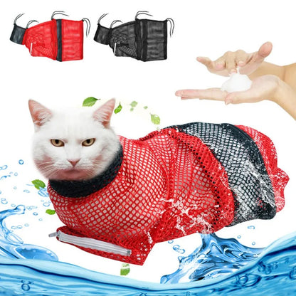 Anti Scratching Adjustable Cat Bathing Grooming Shower Bag