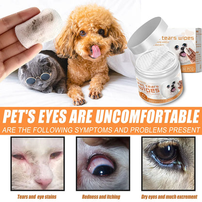 60pcs Pet Tear/Ear Wet Wipes