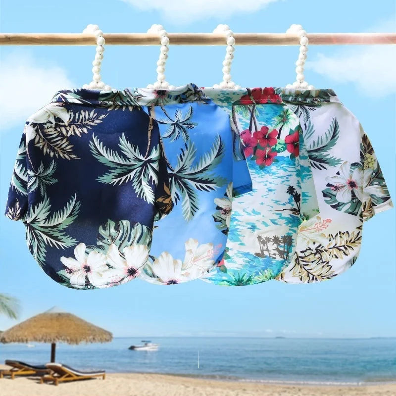 Hawaiian Style Summer Sand Beach Dog Shirts