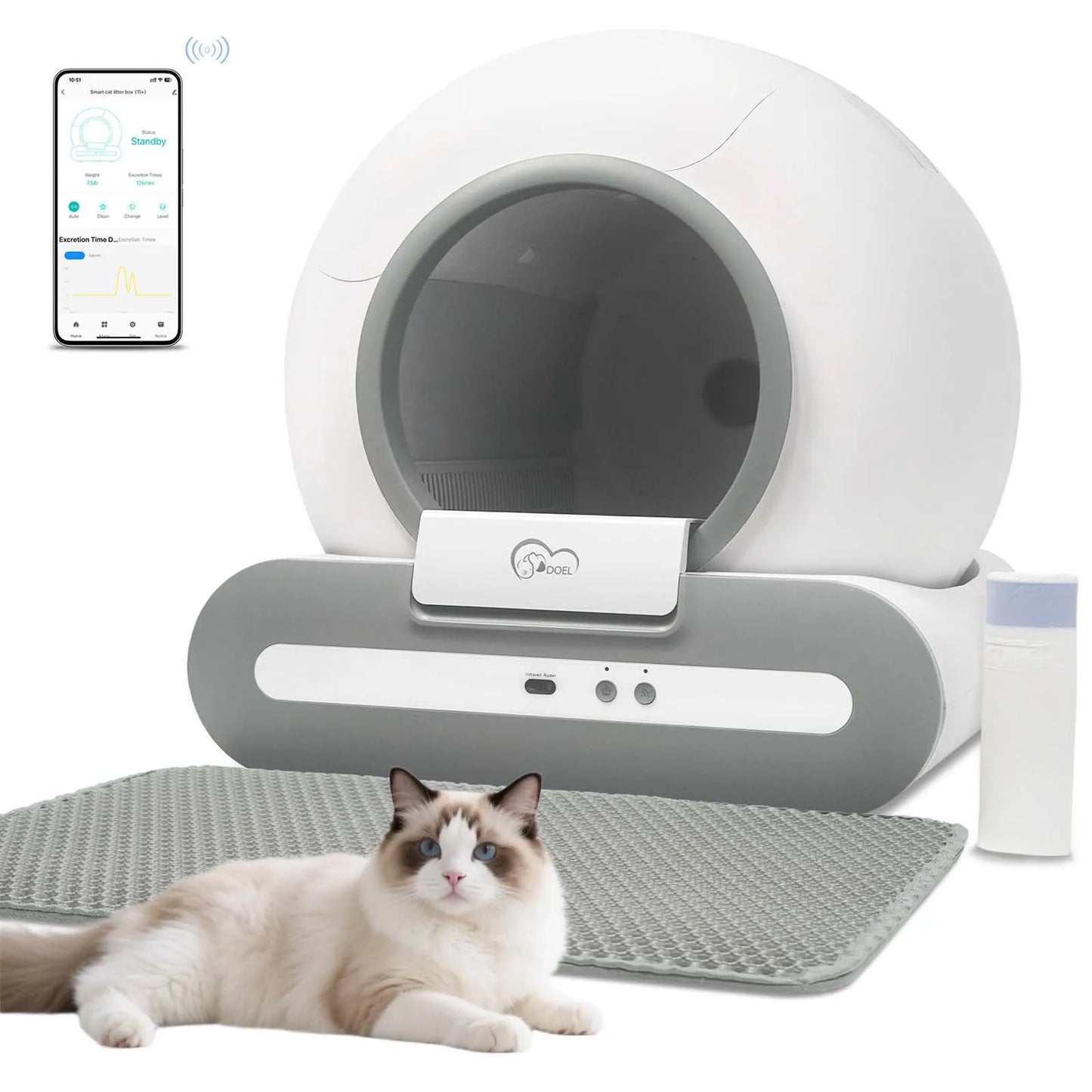 Self-Cleaning Cat Litter Box App Control