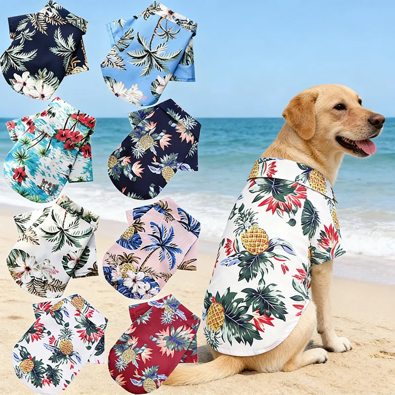 Hawaiian Style Summer Sand Beach Dog Shirts
