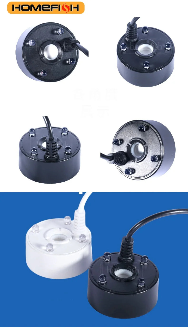 Fish, Pond Fountian Nebulizer with Colorful Lights.