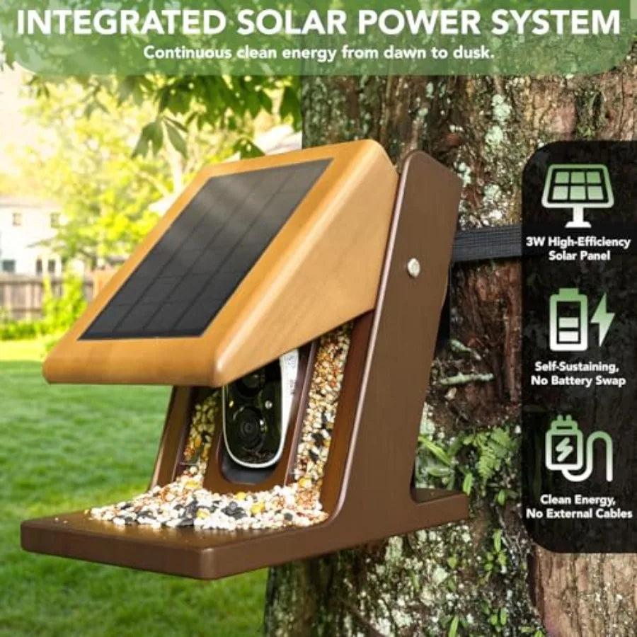 Smart Bird Feeder with Camera Solar Powered