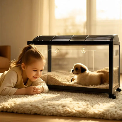Transparent Hamster Cage,360° Viewing Small Animal Habitat